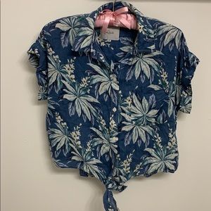 Rails cropped tie button down da